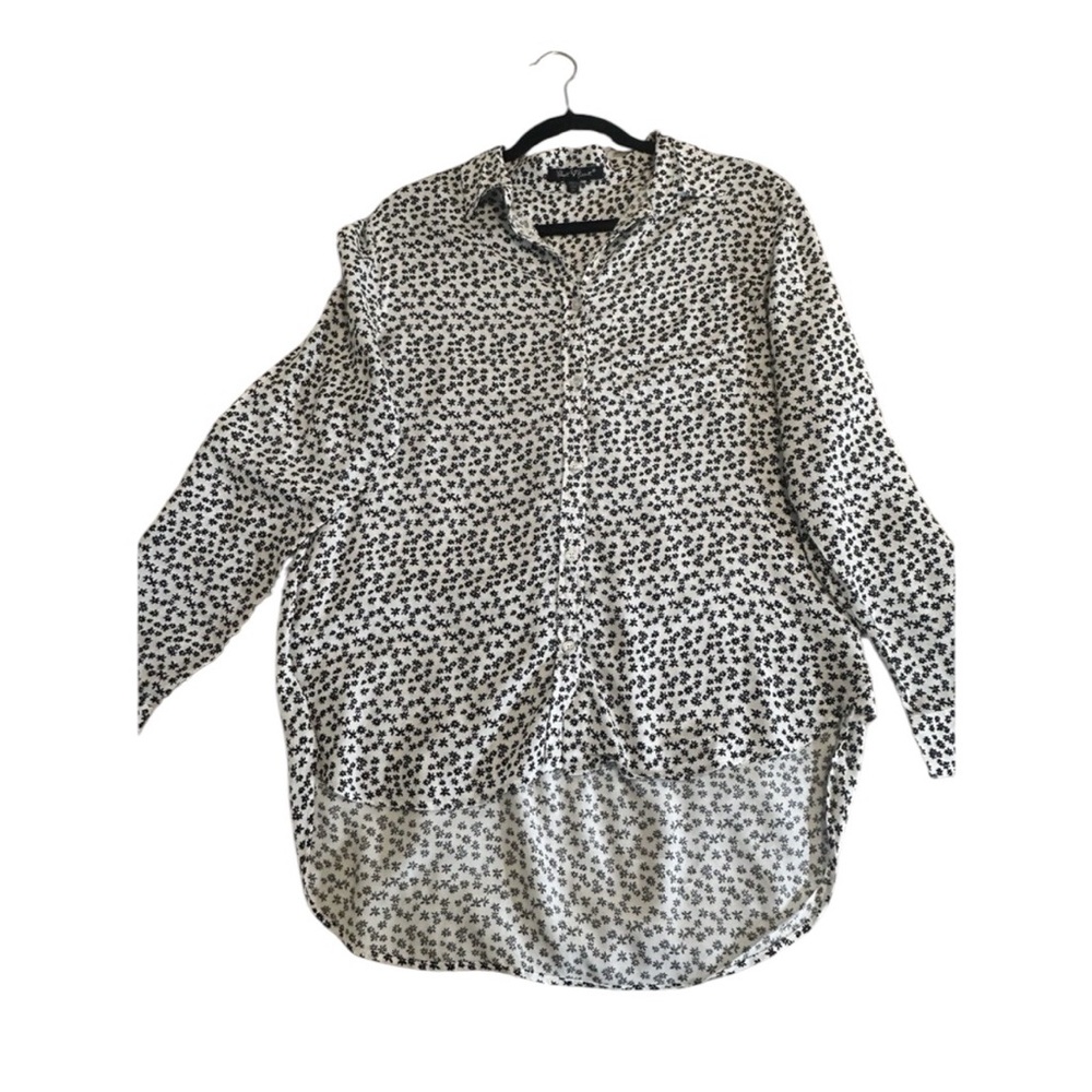 Velvet Heart Long Sleeve Sz‎ M Blouse Roll Tab Sleeves Colllar Pocket
